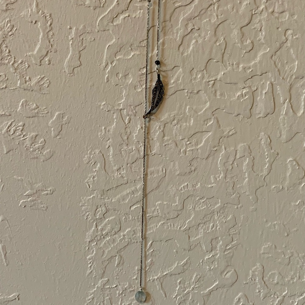 Lariat Diamond Leaf Necklace - Picture 10 of 10